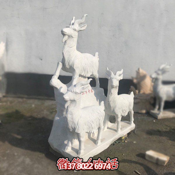 十二生肖石雕擺件，美化園林景觀