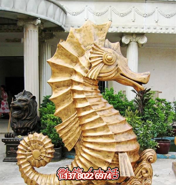 海馬玻璃鋼雕塑，創(chuàng)意林里擺放裝飾