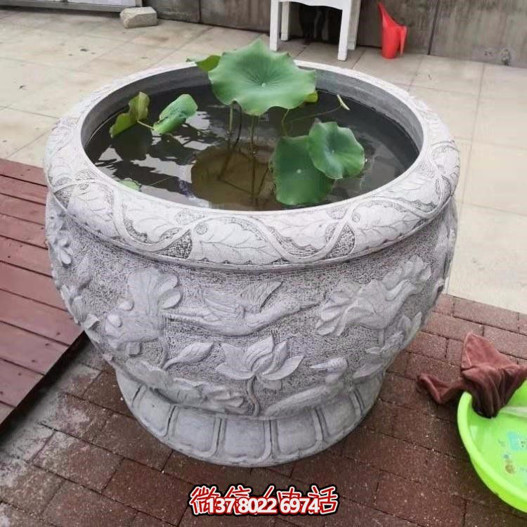 精美絕倫，濃濃古典風(fēng)情歐式別墅大理石浮雕魚缸擺件