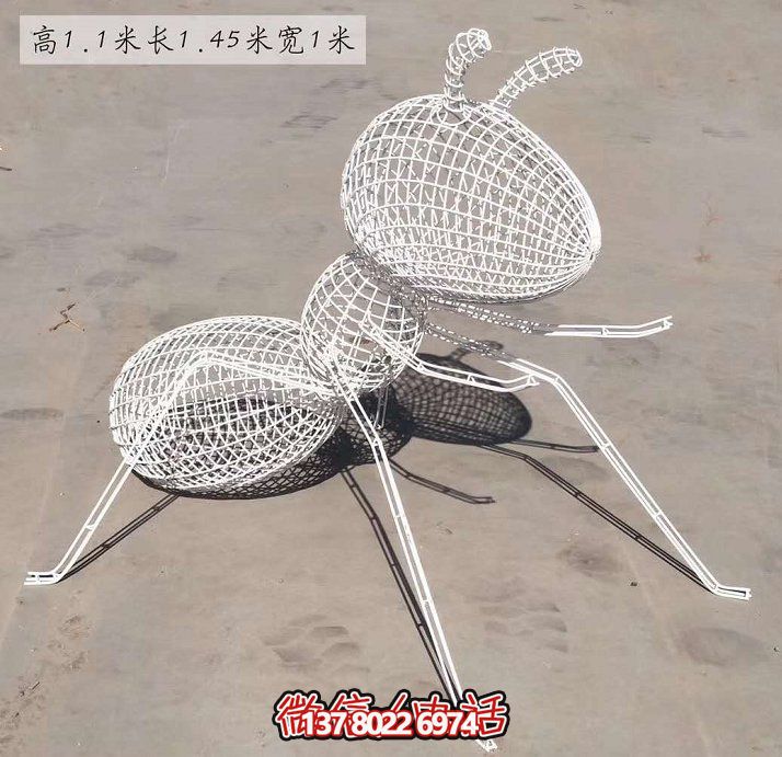 不銹鋼網(wǎng)格照明螞蟻雕塑，點亮大型園林景觀