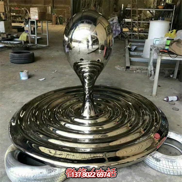 水景景觀不銹鋼擺件，精致創(chuàng)意鏡面水滴擺放