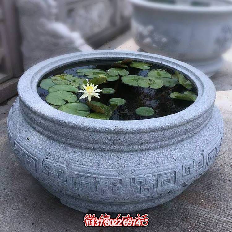 仿古大理石石雕魚(yú)缸，用藝術(shù)裝點(diǎn)你的生活