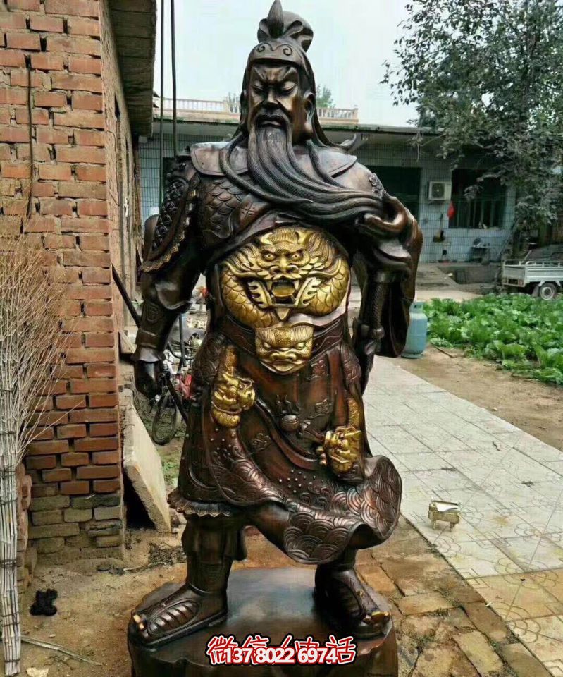 關(guān)公銅雕，大型景區(qū)寺廟開業(yè)招財供奉雕塑