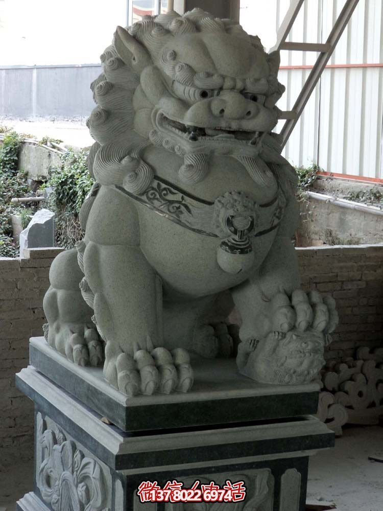 仿真大理石獅子雕塑，裝飾別墅大型法院