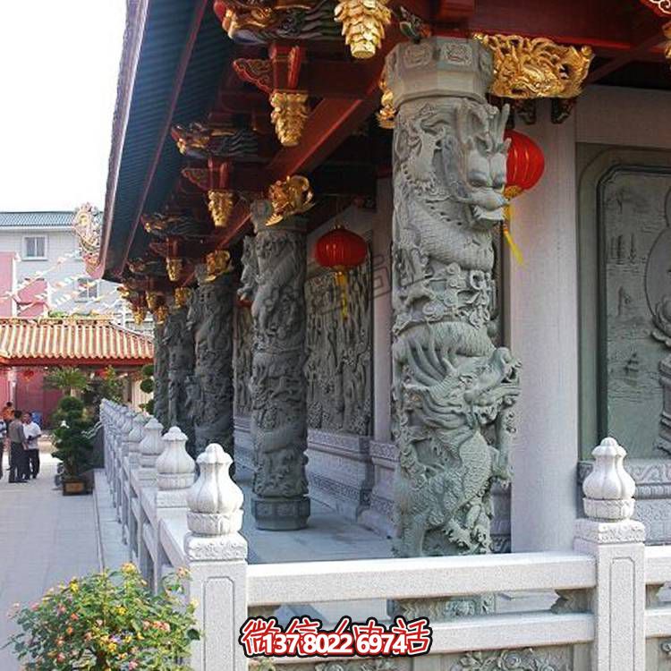 大理石雕刻的龍柱，點(diǎn)綴你家的廣場(chǎng)和寺院