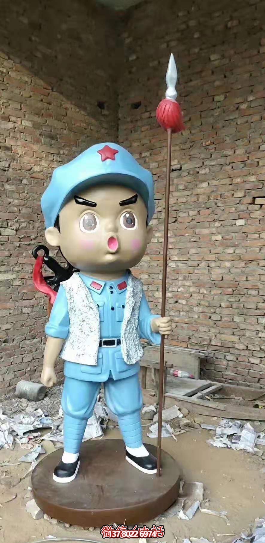 玻璃鋼小紅軍雕塑廣場(chǎng)人物雕塑戶(hù)外擺件紅軍雕塑